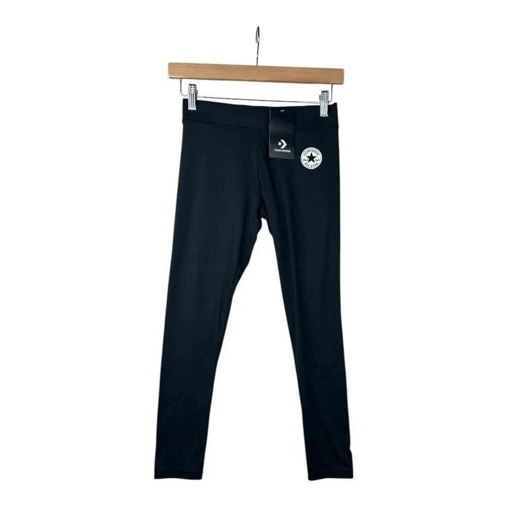 NWT Converse Girls Patch High Rise Leggings size Large‎ Black
